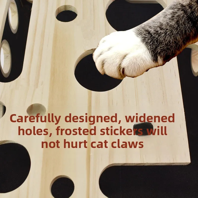Cat Wooden Scratching Toys Nail File Scratch Enrichment Maze Tunnel Style Digging Box Toys Interactive Scratching Posts Indoor